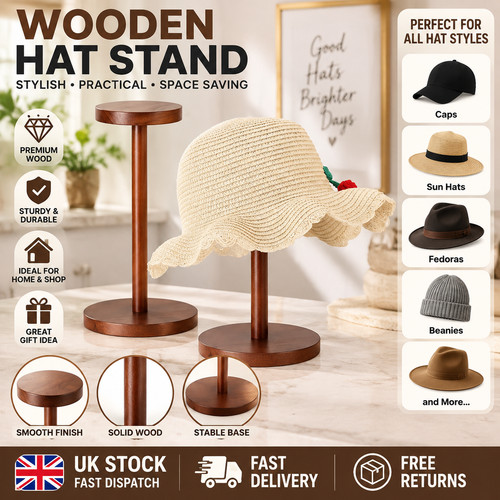 Stackable wooden baseball cap - wooden,