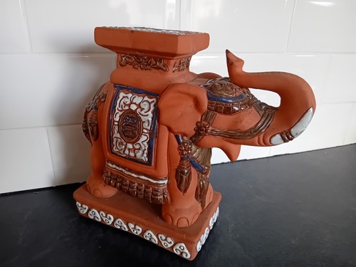 Vintage terracotta elephant - vintage,