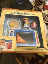 Vtg Fisher Price Golden Glow Toaster Oven Playset #2117 In Original Box