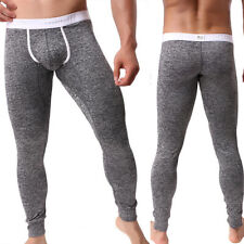Winter Warm Mens Long John Thermal Underwear Legging Pants Bulge Pouch Trousers