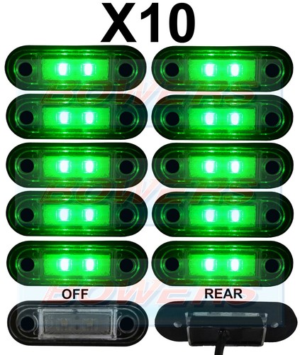 12v 24v flush fit green - x, 12v/24v