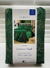 CHRISTY "Japanese Maple" Green DOUBLE Duvet Set ~ Smooth & Silky  Reversible