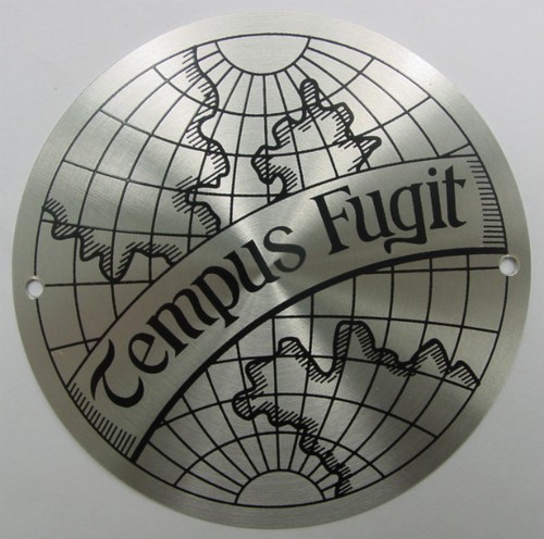 Decorative metal emblem tempus - metal,