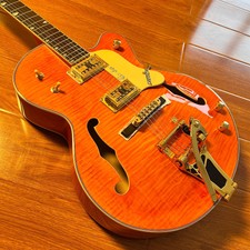 Players Edition Gloss Orange Jazz Electric Guitar Gold Hardware Maple Body