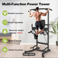Power Tower Dip Station Pull Up Bar Multi Gym Home Workout Strength Training