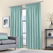 BLACKOUT CURTAINS LUXURY THERMAL PENCIL PLEATED TAPE TOP READY MADE PAIR