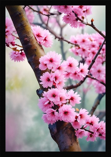 Serene cherry blossom framed - cherry,
