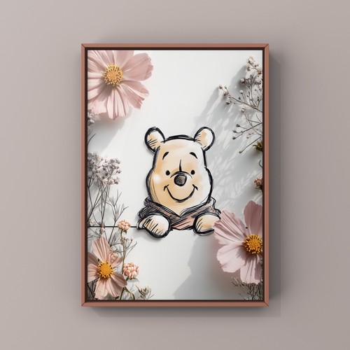 Winnie the pooh art print - a4,