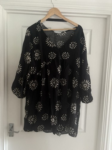 Black dress with flower - dress,