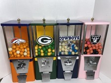 Sports Theme Oak Acorn 1” Gumball Vending Machine With Key!  25cent Vend Working