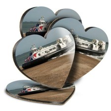 4x Heart MDF Coasters -