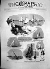 Antique Old Print Sailing