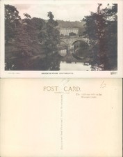 Bridge and house at Chatsworth Guinness Real Photo British Manufacture