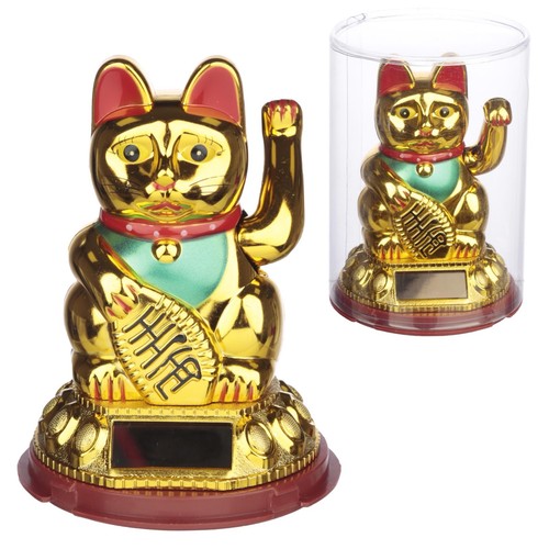 Golden waving lucky cat - cat, for