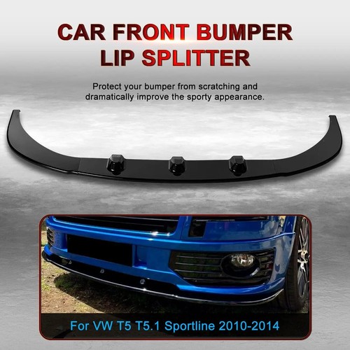 Gloss black front bumper - black,