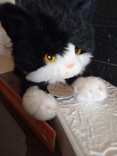 Keel Toys Soft Toy Cuddly Plush Jinx Black White Cat Kitten Stuffed Animal 9”
