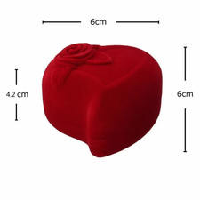 Heart Shape Velvet Ring Box