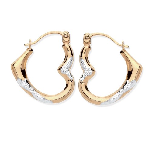 9ct gold heart - 9ct, creole