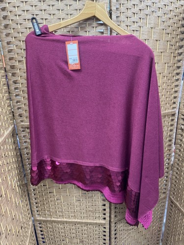 Poncho cape with sequined - cape,