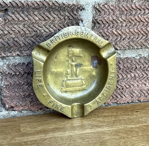 Antique brass ashtray - antique,
