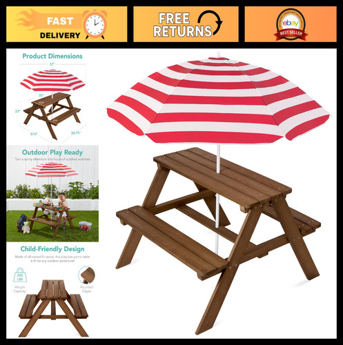 Wooden kids picnic table set - picnic,