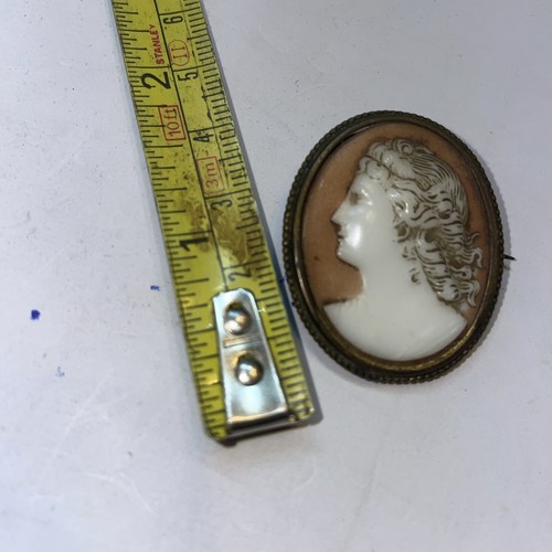 Vintage pink and cream - , cameo