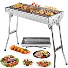 Portable BBQ Barbeque Grill Stainless Steel Outdoor Garden Party Charcoal Large