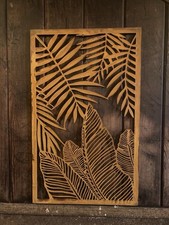 RUSTY METAL FEEN LEAF WALL PLAQUE HANGING GARDEN ORNAMENT