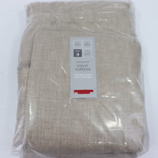 John Lewis Textured Weave Blackout Lined Eyelet Curtains Natural W167cm D228cm
