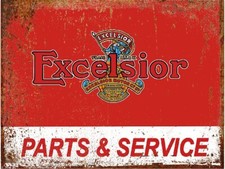 EXCELSIOR MOTORCYCLE PARTS & SERVICE Retro Metal Sign A4 x2 inc postage