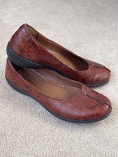 Hotter Ortholite Robyn Leather Ballet Shoes Tan Snakeskin Effect Uk 7.5  Exc Con