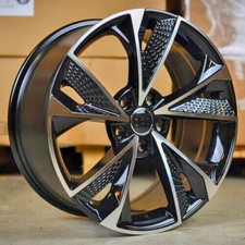 18" VW POLO MK4 MK5 MK6 Gloss Black Machined,RS7 Design 8j Alloys X4