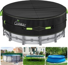 UIRWAY 15 Ft Round Winter Pool Cover with Reflective Strips, Swimming Pool Cover