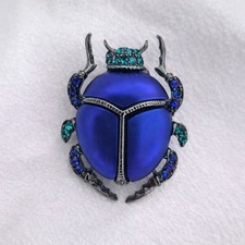 Blue Scarab Beetle Rhinestone