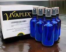 Vivaplex Cobalt Blue Glass 4 oz. (approx 120ml) Fine Spray Bottle - Pack of 6