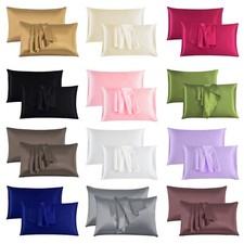 2 Pack Satin Silk Pillowcase for Hair & Skin Soft Pillow Cases Housewife Cover