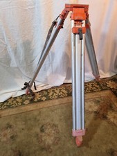 Vintage Aluminium Orange Theodolite Tripod with Brass Theodolite Connection