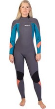 2025 Gul Womens Response 4/3mm GBS Back Zip Wetsuit - Grey / Marbel