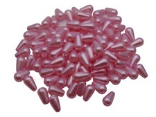 100 Pcs Acrylic Faux Pearl Teardrop Beads 10mm x 6mm Jewellery Drop Beading UK