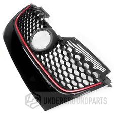VW GOLF MK5 GTI STYLE BLACK AND RED HONEYCOMB MESH FRONT BUMPER CENTRE GRILLE 