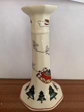 Masons Ironstone Xmas Village Candle Stick 17 cms Tall In Box