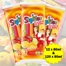 Ice Pops Ice Poles Siglitos Assorted Flavours 80ml 120 Ice Poles  12 Ice Poles