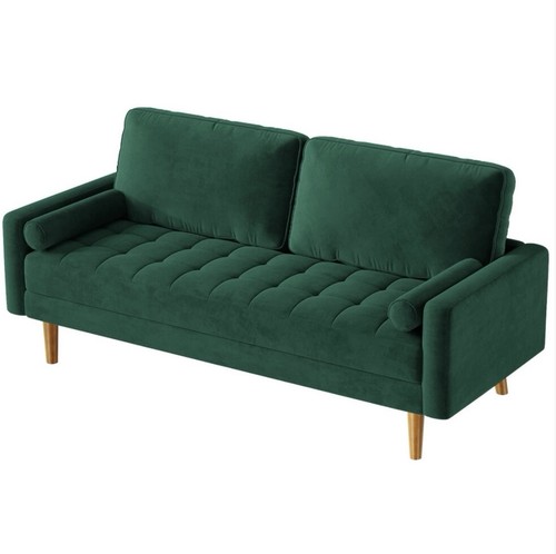 Green velvet seater sofa - green,