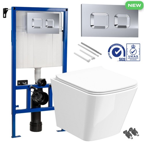Square rimless wall hung - square,
