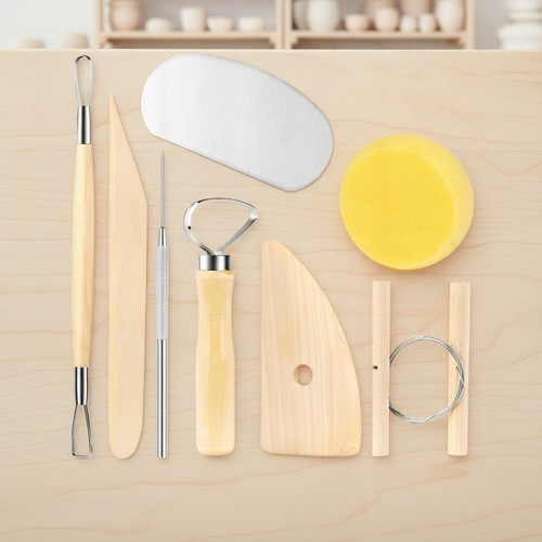 Pieces pottery tools clay - pottery,