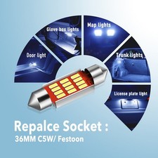 2x C5W 36mm Car Interior Blue