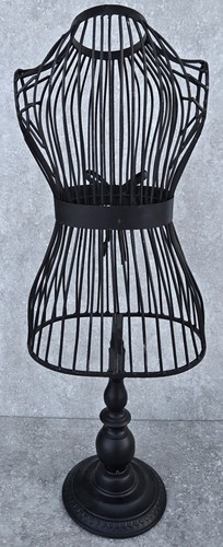 Vtg black metal cage wire - black,