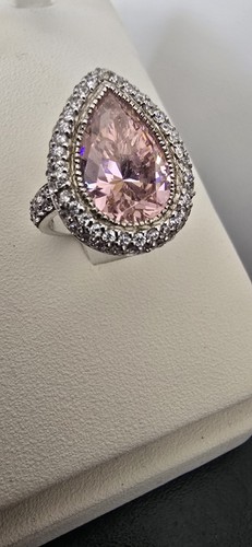 Pink pear sterling silver - pink,