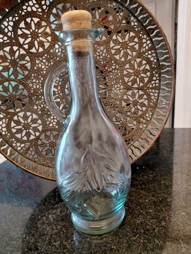 Vintage glass bottle olive