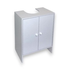 Bathroom Sink Cabinet Under Basin Unit Cupboard 2 Door Storage Furniture White